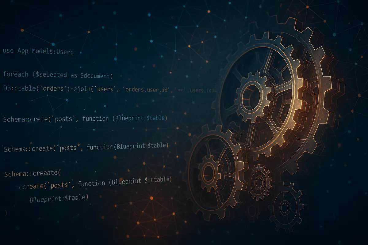 Laravel Package Security showing source code with big cogs in the Laravel machine